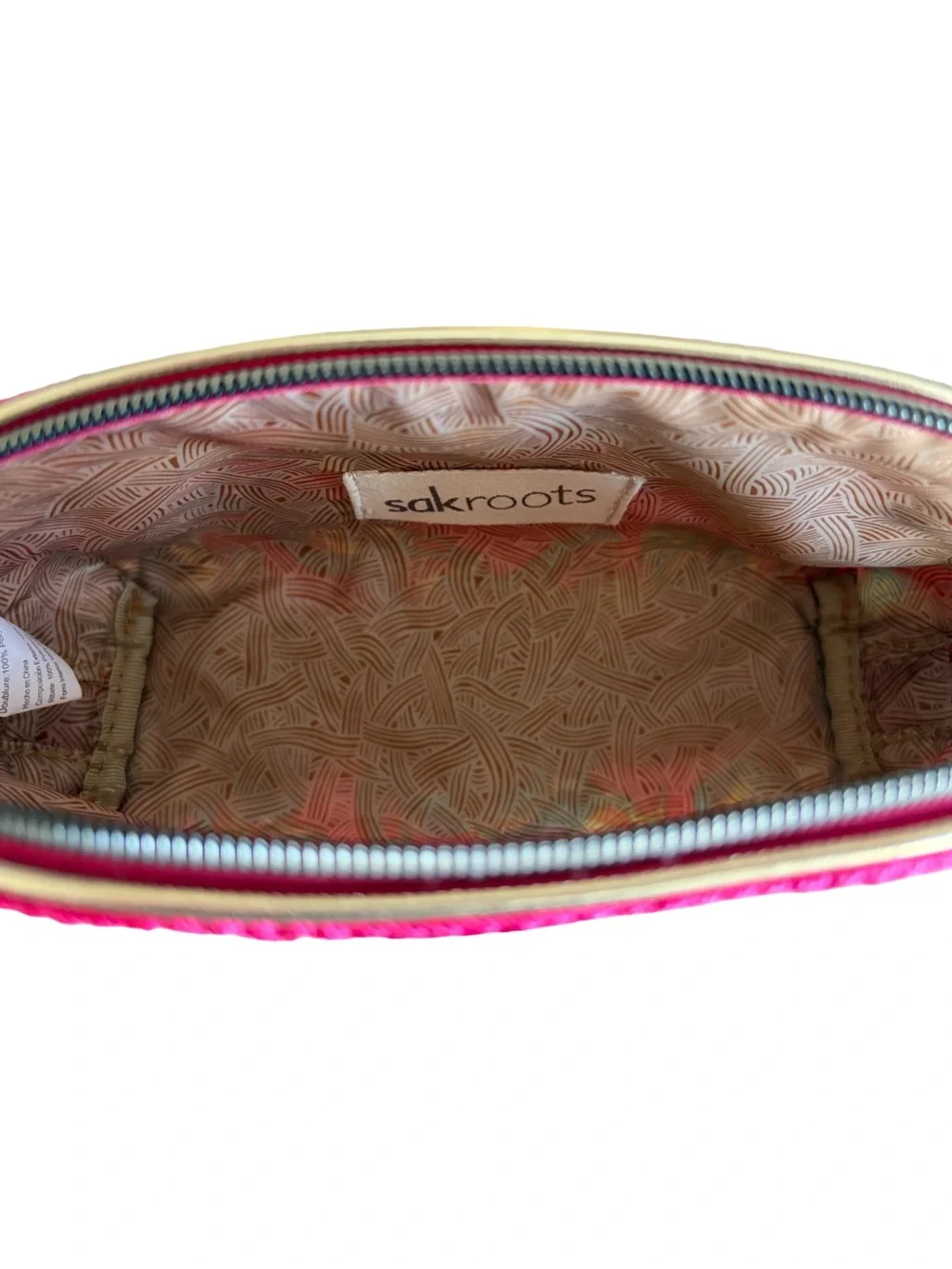 NWT Sakroots Pink Floral Cosmetic Pouch Boho Makeup Bag Travel Case